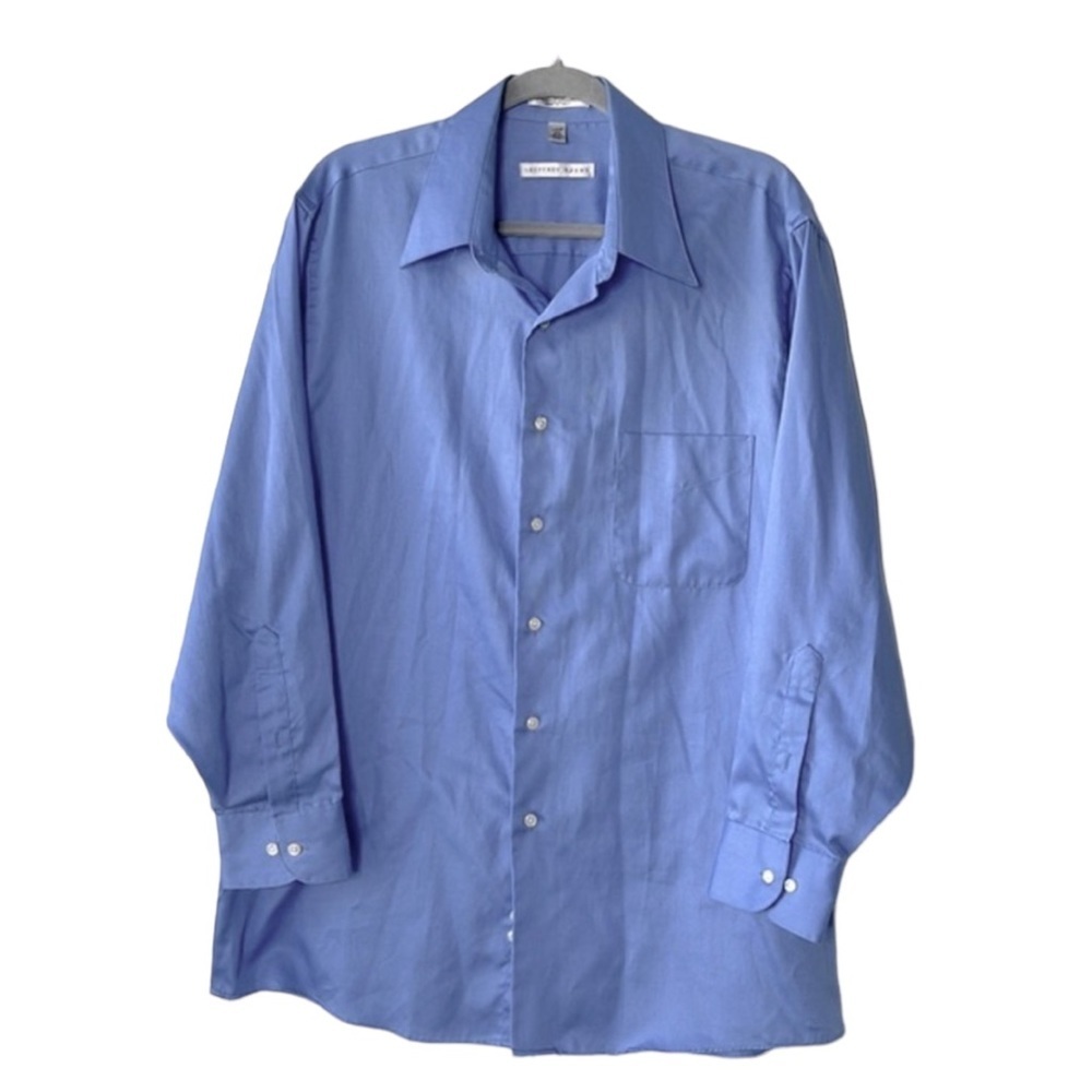 Geoffrey Beene Men’s Long Sleeve Button Down Shirt | Blue | Size 16 1/2” 32/33